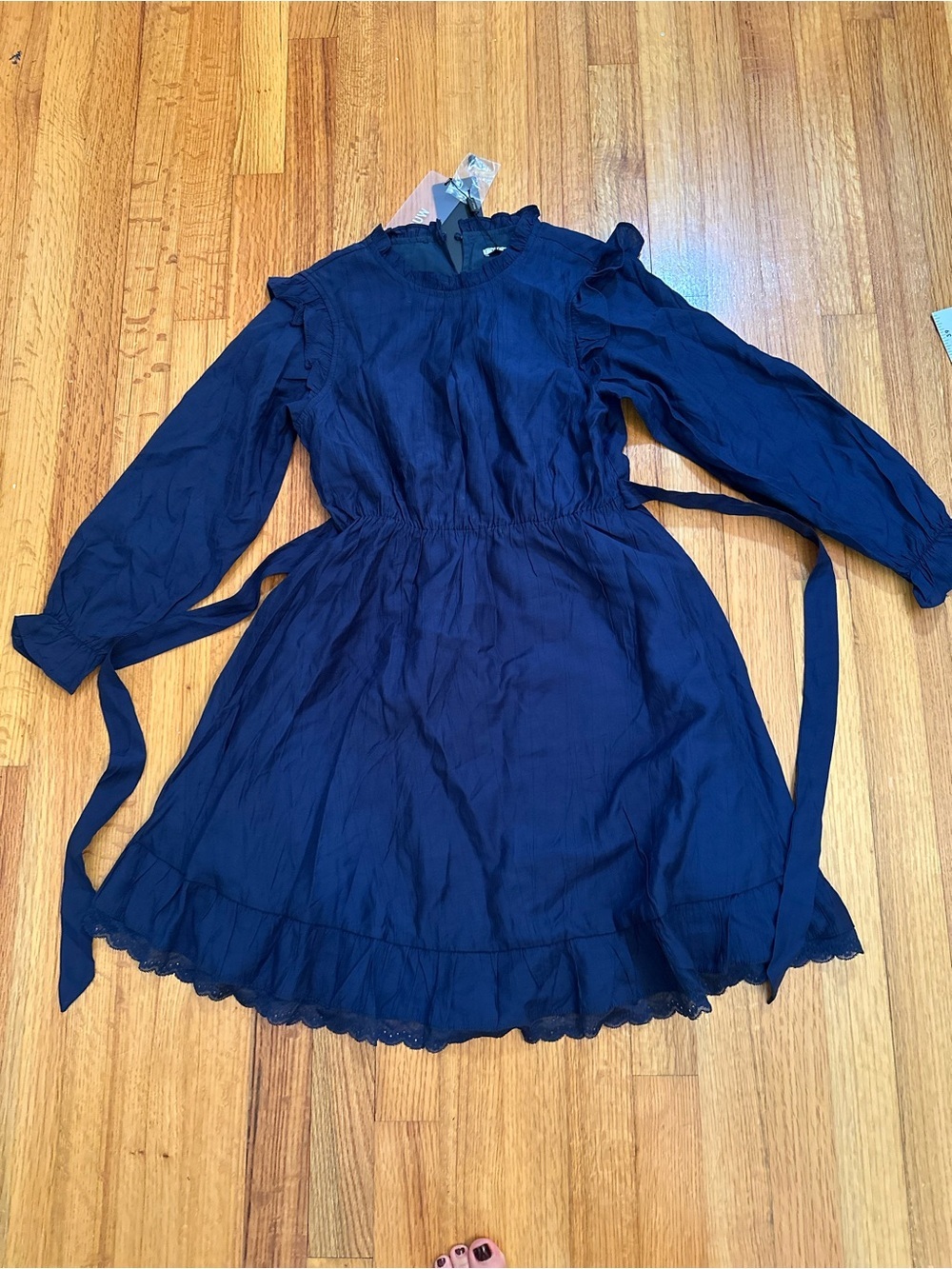 WULFUL Girls Dress Flared Belted Fall Casual Party Dress A-line Swing 11/12 (e5)